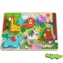 DREVENÉ HRUBÉ PUZZLE MONTESSORI PUZZLE ANIMALS MATCH TOOKY