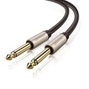 UZELENÝ SILNÝ KÁBEL AUDIO STEREO KÁBEL 2X KONEKTOROVÁ ZÁSTRČKA 6,35 - 6,5 MM Spletená 2M