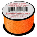 PARACORD DVOJOVÉ LANO NANO ŠNÚR 91M (300 stôp) NEÓNOVÁ ORANŽOVÁ