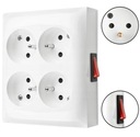 SIMON AquaClick Quadruple Wall Socket WHITE