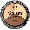 Profesionálny make-up NYX 3 kroky k vytvarovaniu kontúrovacej palety 02 Light