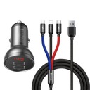 Baseus nabíjačka sam 2xUSB 4,8A 24W 3v1 LED kábel