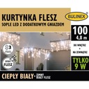 Záclonový blesk 100 LED 4,8 m, teplá biela externá