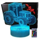 3D usb led nočná lampa + diaľkové ovládanie Traktor ako darček