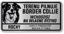 Pozor pes Border Collie sign