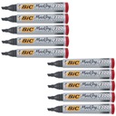 Bic Permanent Marker Red Beveled Set x10