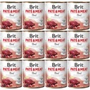 BRIT PATÉ & MEAT krmivo s hovädzím mäsom 12x800g