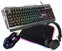 HERNÝ SET RGB KLÁVESNICA + MYŠ + SLÚCHADLÁ + MAT