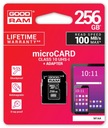 GOODRAM 256GB CL10 UHS I microSD karta + adaptér