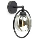 Čierna RING sklenená guľová LED nástenná lampa