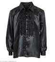 Disco Shirt Black Disco Outfit 70. 80. roky s volánom lesklé M/L