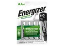 4X ENERGIZER RECHARGE AA R6 1,2V 2000mAh NABITÉ BATÉRIE