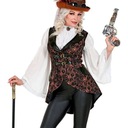 OUTFIT DÁMSKE VESTY, ČIERNE STEAMPUNKOVÉ HODINY, ZARIADENIE, KĽÚČ, L/XL