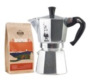 BIALETTI MOKA EXPRESS KÁVOVAR 6 tz + MLETÁ KÁVA BRAZIL SANTOS 250g