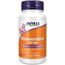 NOW Resveratrol 50 mg 60 kapsúl ANTIOXIDANT EXTRAKT Z ČERVENÉHO HROZNA