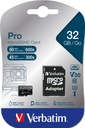 Micro SD karta 32 GB PRO U3 VERBATIM SDXC MEMORY pre Wifi športové fotoaparáty