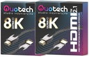 2x HDMI 2.1 Ultra High Speed ​​​​8K QUOTECH kábel 1m