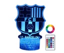 NOČNÁ STOLNÁ LAMPA PRE DETI FC BARCELONA HERB LOGO 16 LED 3D + DIAĽKOVÉ