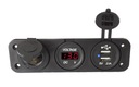 ZAPAĽOVAČ ZÁSUVKA 12v+2xUSB 2,1A VOLTMETER ČER