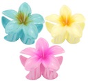 Spona do vlásenky veľká 8 cm HAWAIIAN FLOWER PLUMERIA 3 DIELS set