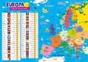 Podložka na stôl, obojstranná mapa Európy, hlavné mestá