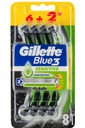 Holiaci strojček GILLETTE Blue3 Sensitive 6+2 ks