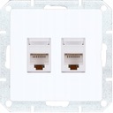 Zásuvka internetového modulu 2 x LAN RJ45 8-PIN MAGIC biela