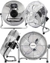 PODLAHOVÝ VENTILÁTOR VEĽKÝ CIRKULÁCIA VZDUCHU VÝKONNÝ VENTILÁTOR CHROME STRIEBORNÝ