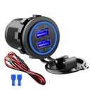 12V/24V vodotesná duálna USB nabíjačka pre p