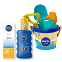 NIVEA SUN Opaľovací krém na tvár + Ochranný sprej pre deti + Hračky