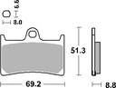 SBS BRZDOVÉ DESTIČKY KH252 / KH380 ZLATÁ FARBA YAMAHA MT,R6,R1,MT-09,FZ