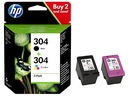 2x HP 304 N9K06AE N9K05AE DESKJET INK 2620 3720!