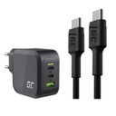 Kábel USB-C - USB-C 2m + nabíjačka GC PowerGaN 65W