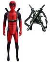 VÝPLŇOVÝ OUTFIT DEADPOOL COSPLAY KOSTÝM PRE DOSPELÝCH + 2 MEČE 158/164