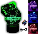 NOČNÁ LAMPA MINECRAFT 3D LED RGB FARBY + DIAĽKOVÉ OVLÁDANIE