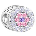 Charms Silver Flower 925 Farebný kvet so zirkónmi Flower of Life Pansy