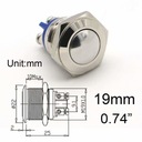 Tlačidlo v striebornom štýle 19 mm (0,74 palca) mm Kovové