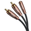 UZELENÝ KÁBEL AUDIO KÁBEL 3,5 MM MINI JACK (DÁMSKY) - 2RCA (PÁNSKY) 3M HNEDÝ