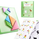 Detská kniha magnetické puzzle drevené kocky 3D tangram