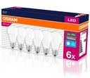 6x LED žiarovka A60 E27 10W = 75W 4000K NW OSRAM