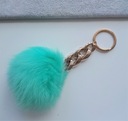 NOVÁ REŤAZ KOŽUŠINY NA KĽÚČKY MINT GREEN POMPOM