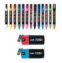 Popisovače UNI POSCA PC-5M s plagátovou farbou, 13 ks + peračník