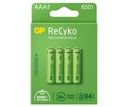 4x GP BATTERY ReCyko+ 650mAh 1,2V R03 AAA NiMH