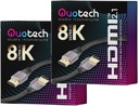 2x HDMI 2.1 Ultra High Speed ​​​​8K Quotech kábel 1,5 m