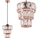 ZÁvesná LAMPA GLAMOUR CRYSTAL ROSE GOLD E27