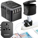 NABÍJAČKA CESTOVNÝ ADAPTÉR USA GB EU 4xUSB 1xUSB-C KRYT