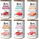 Brit Mono Protein krmivo pre psov MIX príchutí 6x 400g