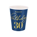 POHÁRKY HAPPY BIRTHDAY 30 NAVY 220ML 6KS