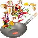 Patelnia Wok 14 Cali Płaskie Dno Chiński 35cm KK