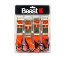 Sada upínacích popruhov Beast 4 prvky 3x25mm